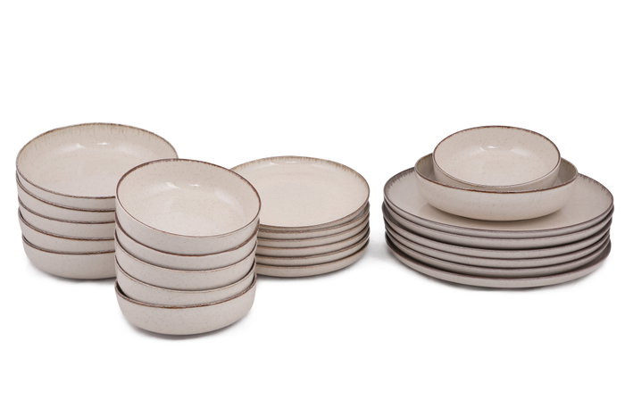 Hermia Vajilla de Porcelana 24 Piezas Canela Hermia Vajilla de Porcelana 24 Piezas Canela